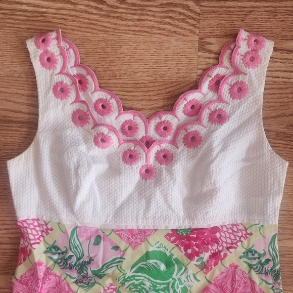 EUC Vintage Lilly Pulitzer Jubilee Collection Bam Patch Kyle Shift Dress Size 8 - Picture 3 of 10